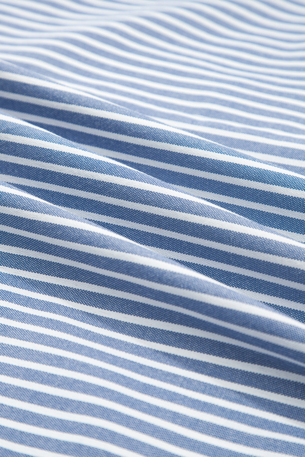 Sky Blue Stripe Crisscross Lace Detail Mixed Striped Patchwork Plus Size Shift Long Dress