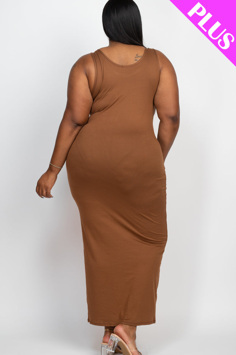Plus Size Solid Basic Maxi Dress (CAPELLA)