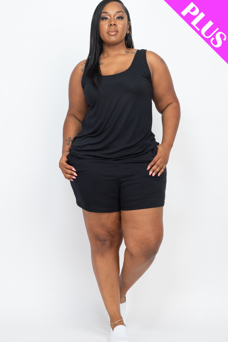 Plus Comfy Tank Top & Shorts Set (CAPELLA)