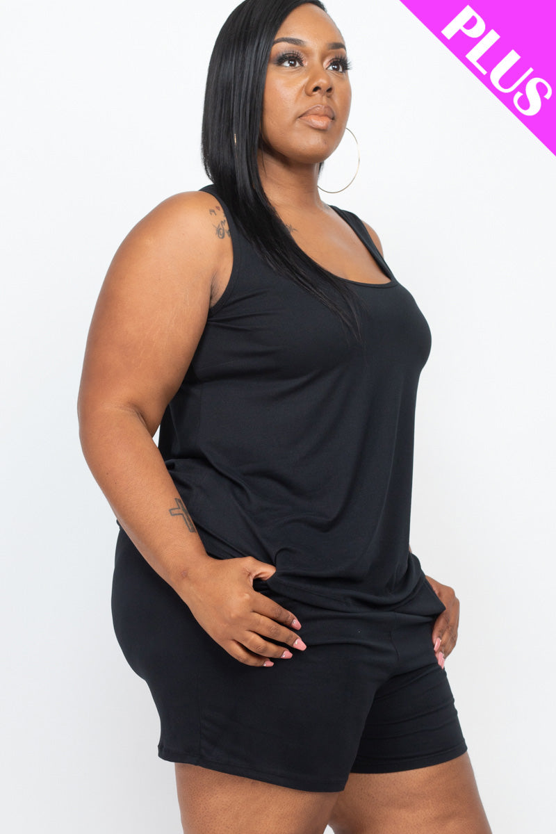 Plus Comfy Tank Top & Shorts Set (CAPELLA)