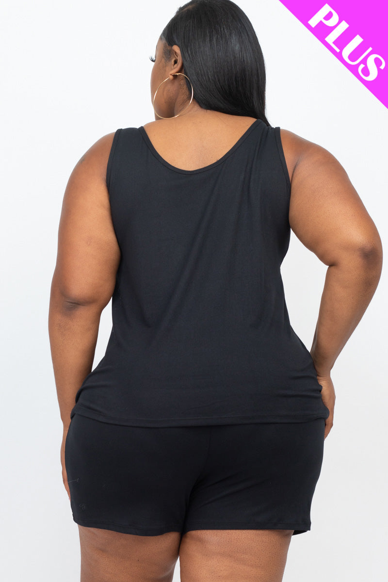 Plus Comfy Tank Top & Shorts Set (CAPELLA)