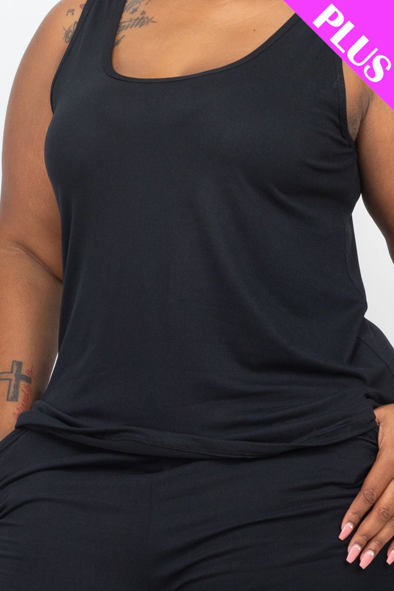 Plus Comfy Tank Top & Shorts Set (CAPELLA)