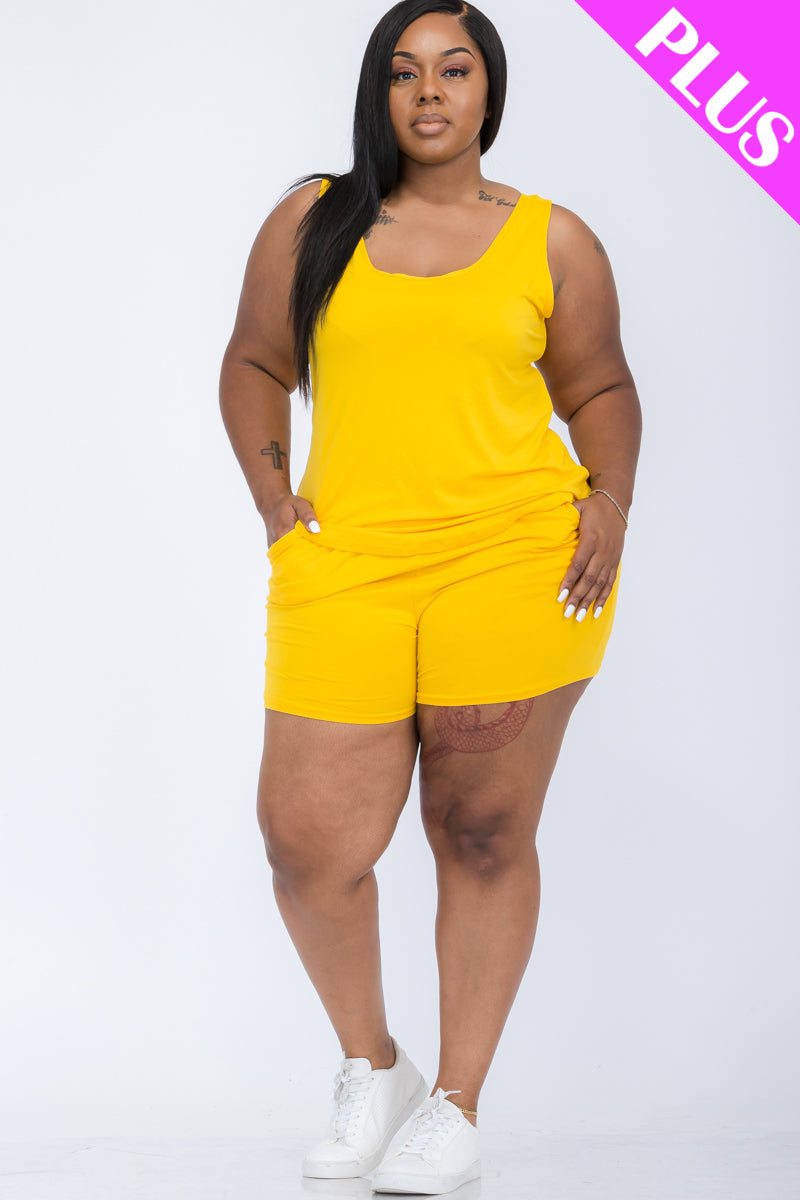 Plus Comfy Tank Top & Shorts Set (CAPELLA)