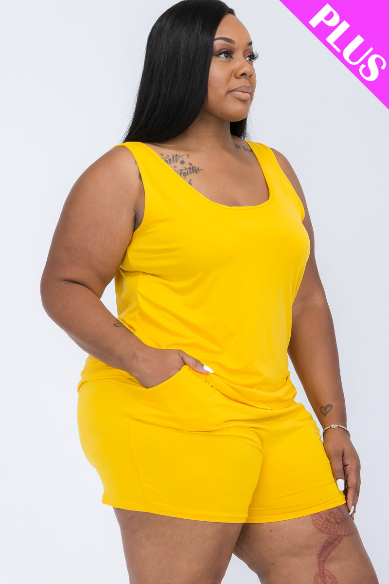Plus Comfy Tank Top & Shorts Set (CAPELLA)