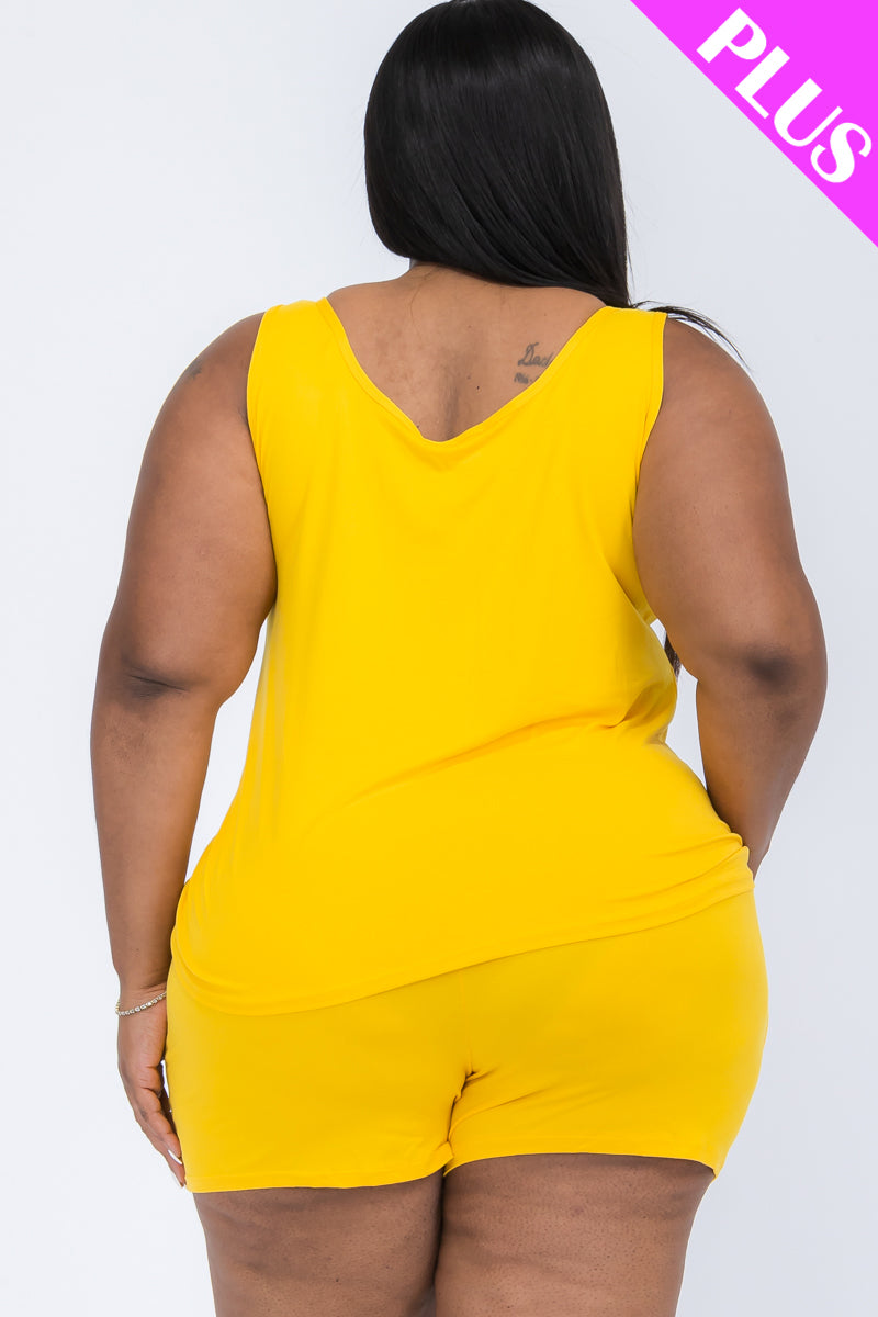 Plus Comfy Tank Top & Shorts Set (CAPELLA)