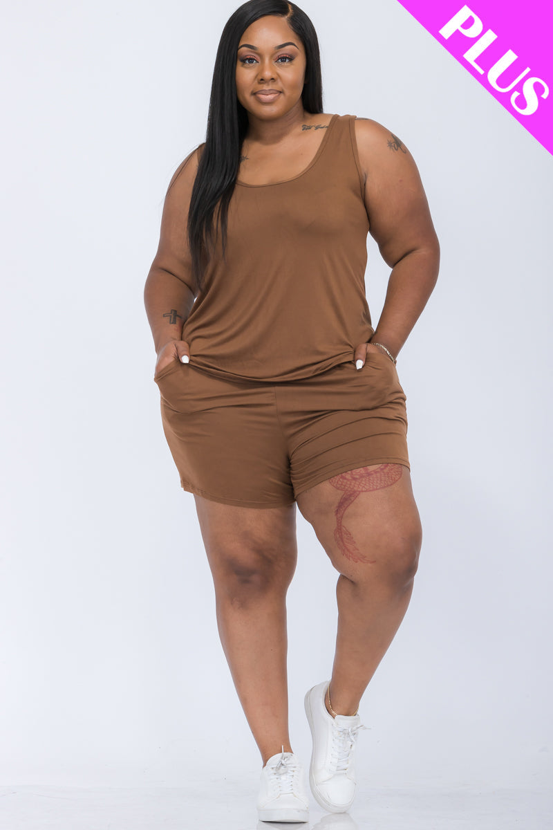Plus Comfy Tank Top & Shorts Set (CAPELLA)