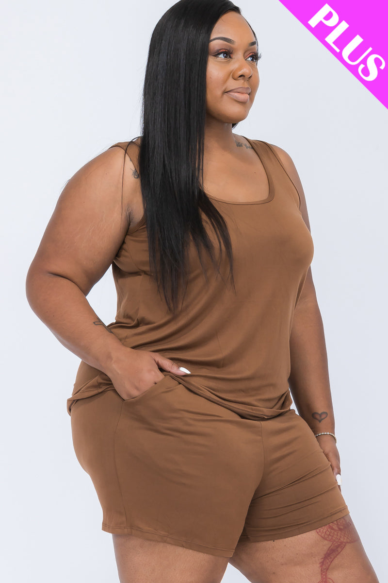 Plus Comfy Tank Top & Shorts Set (CAPELLA)