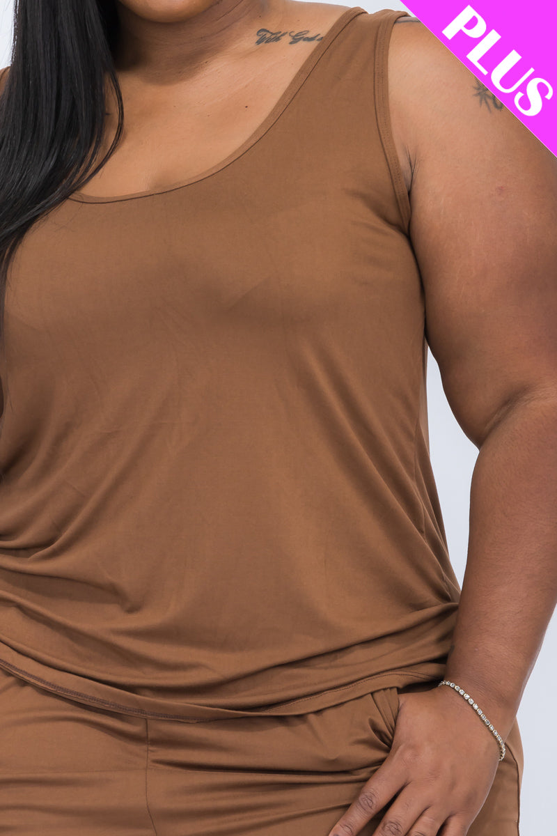 Plus Comfy Tank Top & Shorts Set (CAPELLA)