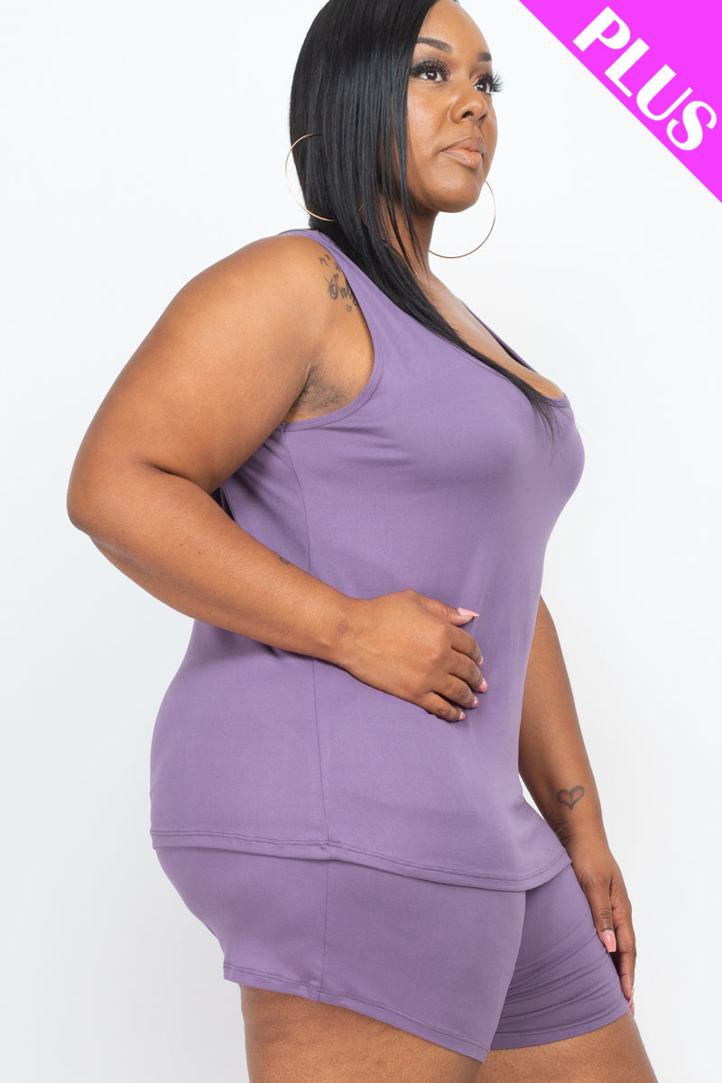 Plus Comfy Tank Top & Shorts Set (CAPELLA)