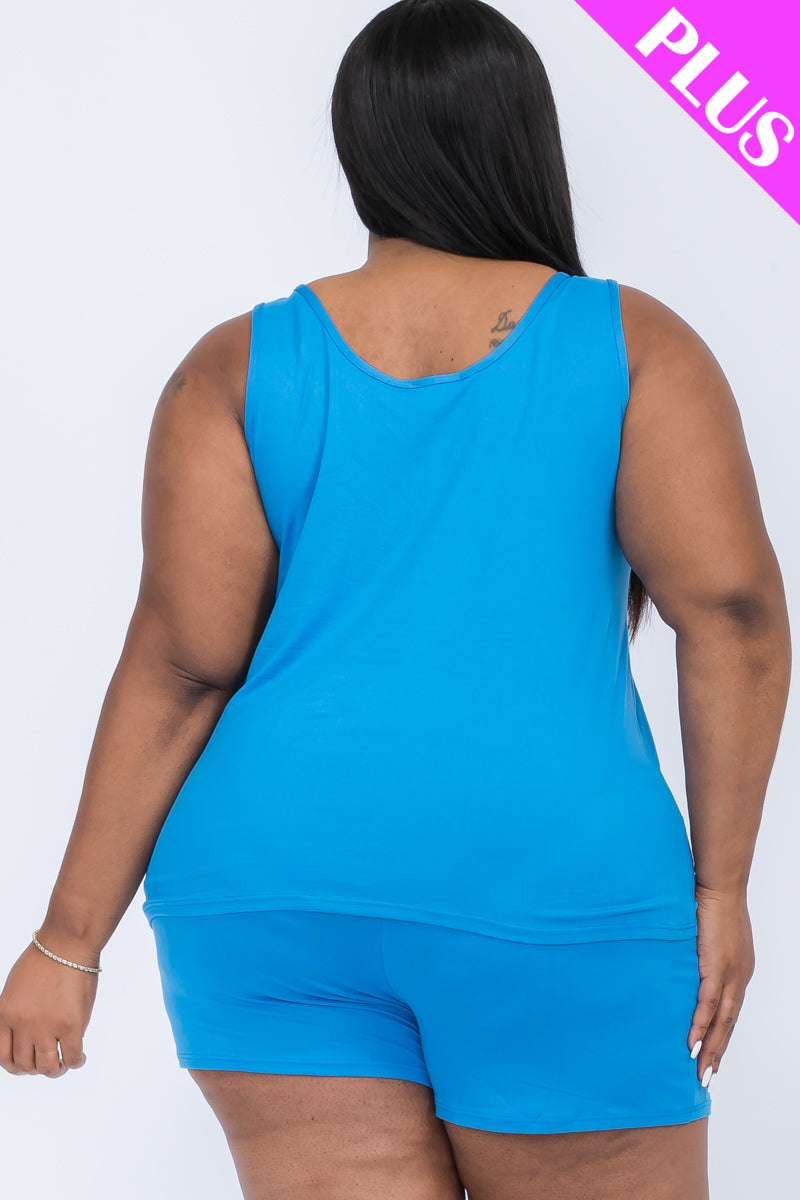 Plus Comfy Tank Top & Shorts Set (CAPELLA)