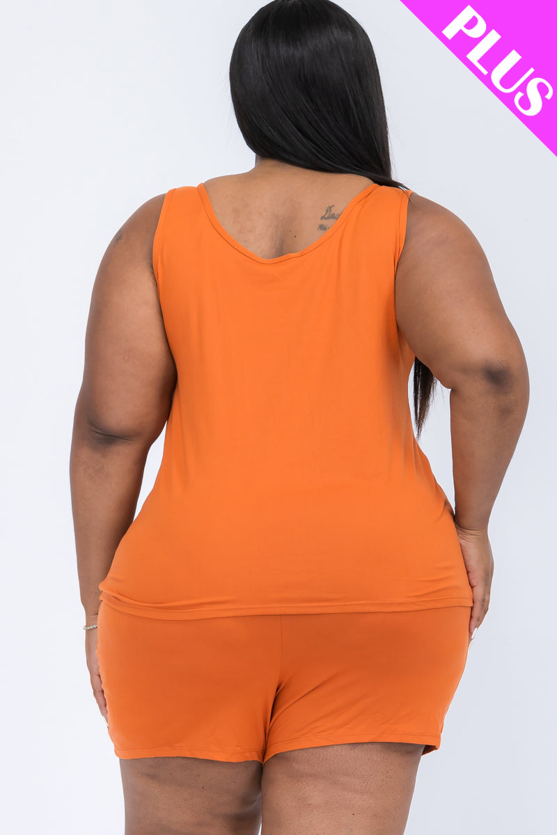 Plus Comfy Tank Top & Shorts Set (CAPELLA)