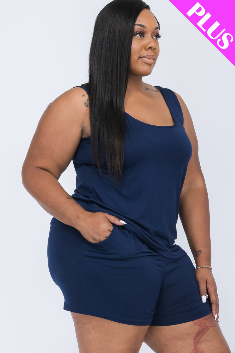 Plus Comfy Tank Top & Shorts Set (CAPELLA)