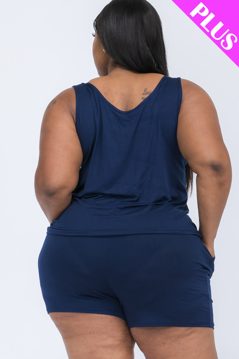 Plus Comfy Tank Top & Shorts Set (CAPELLA)