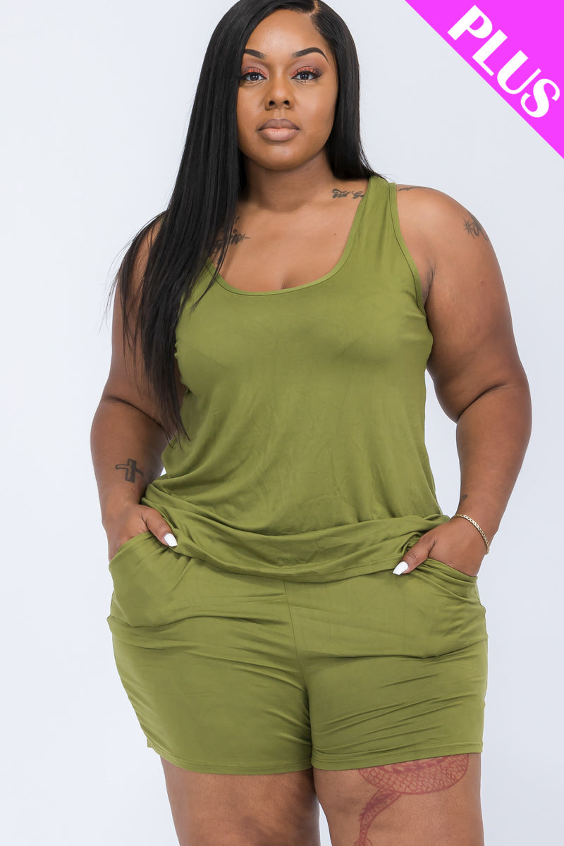 Plus Comfy Tank Top & Shorts Set (CAPELLA)