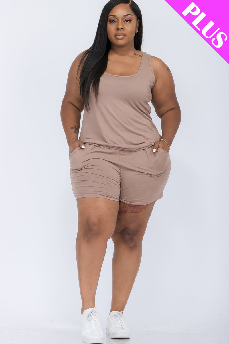 Plus Comfy Tank Top & Shorts Set (CAPELLA)