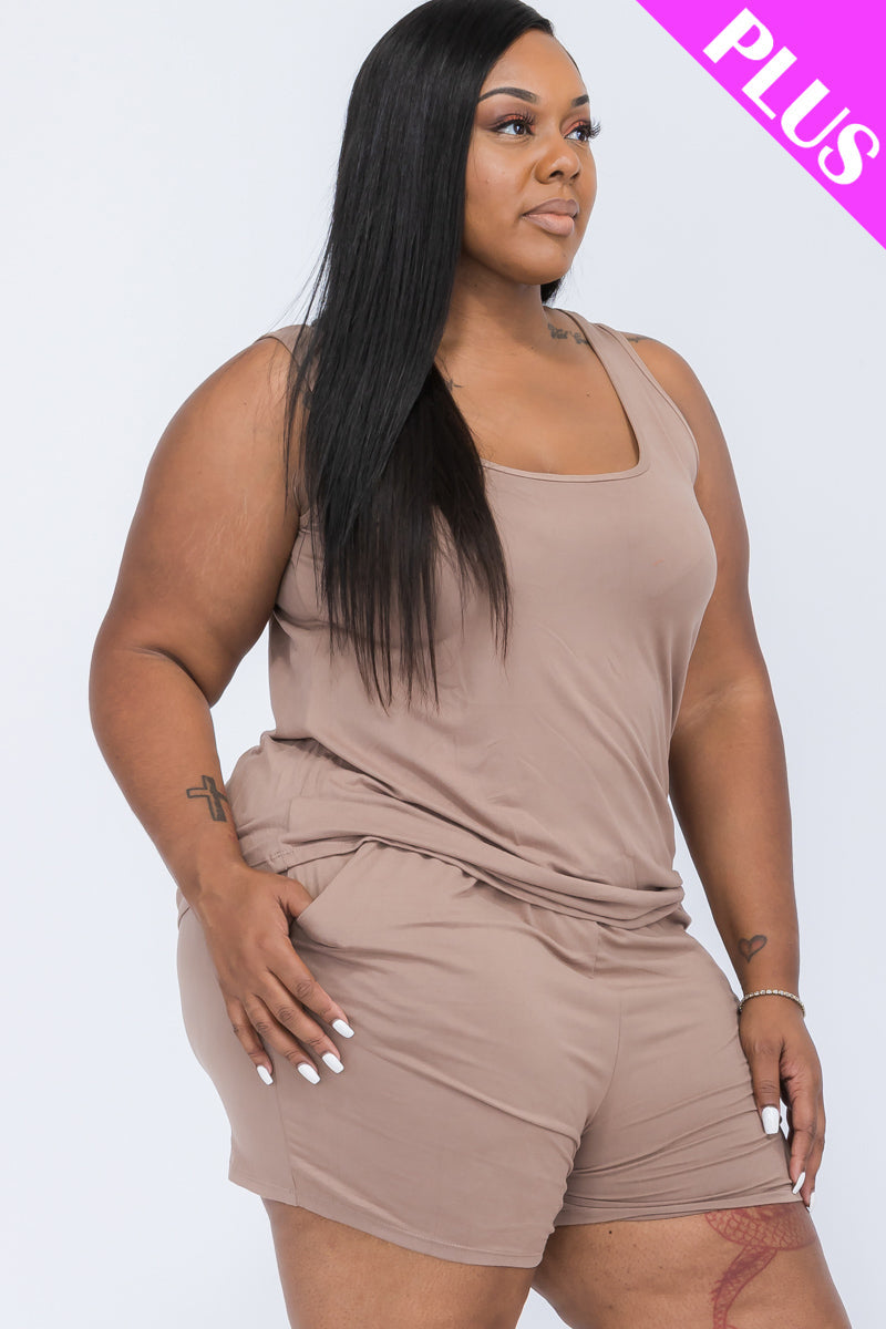 Plus Comfy Tank Top & Shorts Set (CAPELLA)