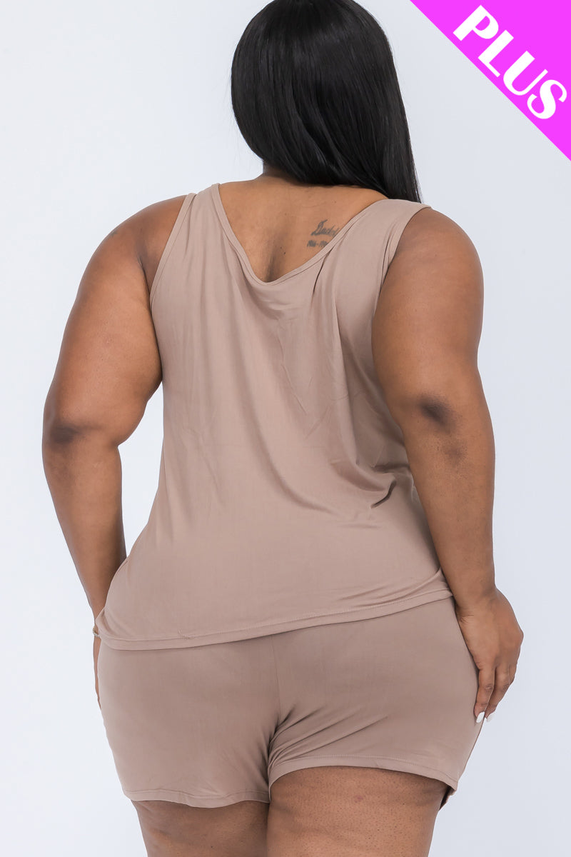 Plus Comfy Tank Top & Shorts Set (CAPELLA)