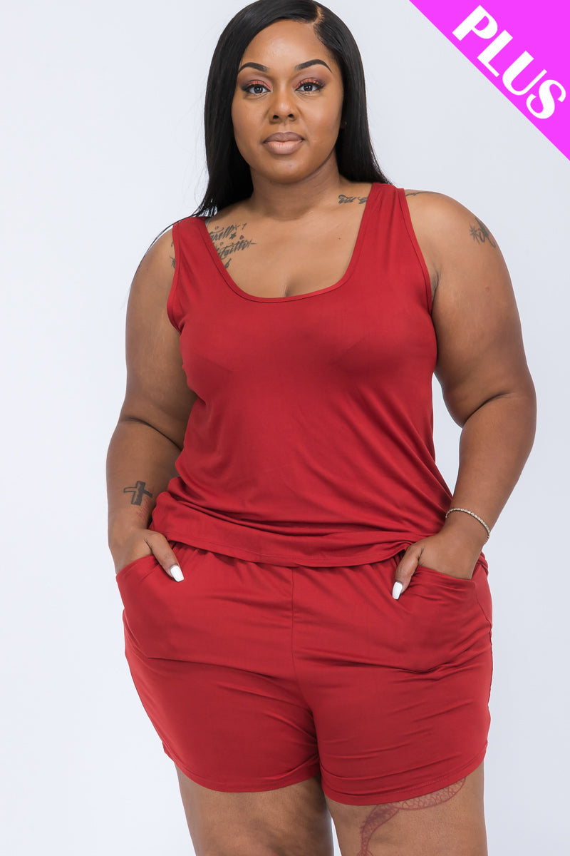 Plus Comfy Tank Top & Shorts Set (CAPELLA)
