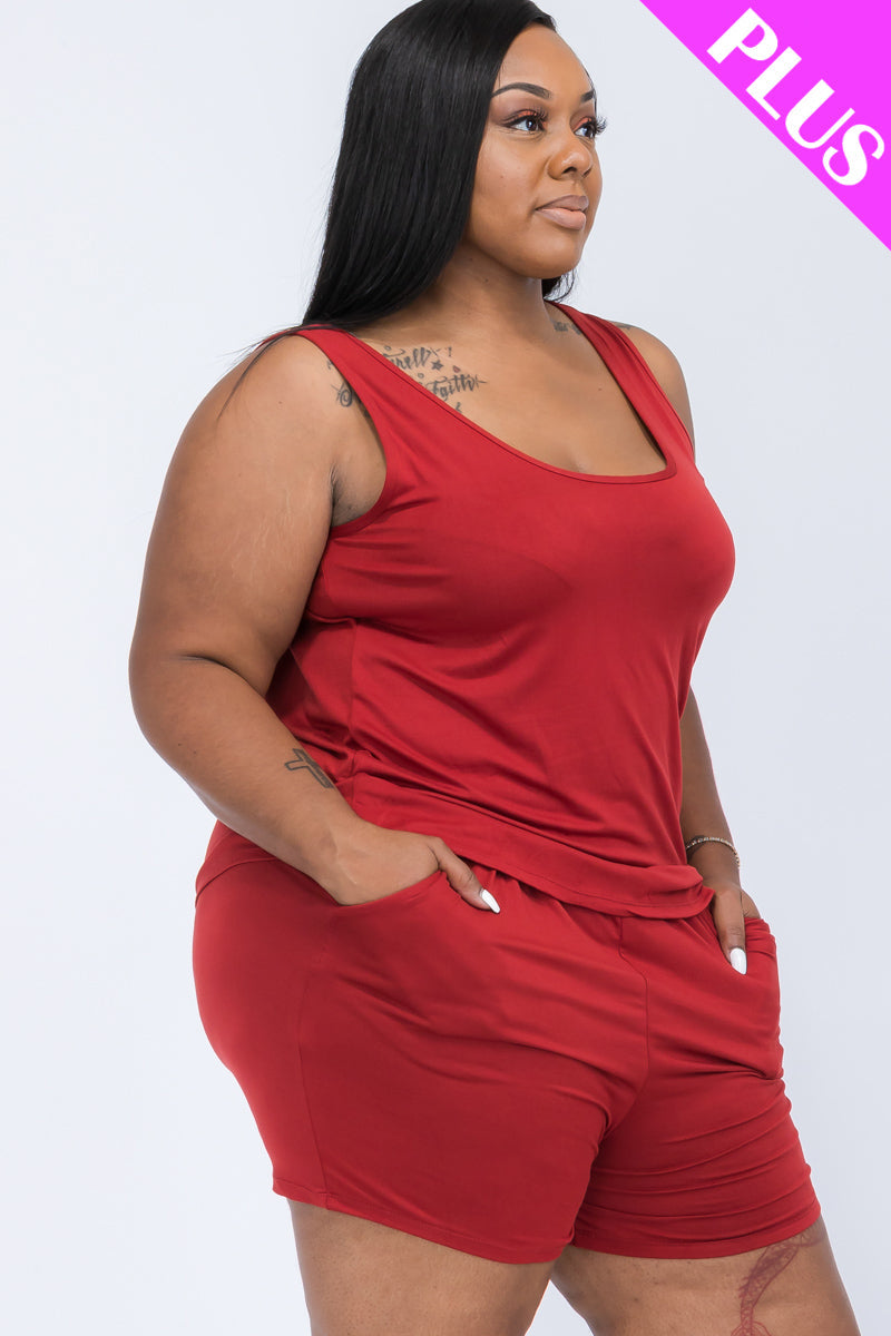 Plus Comfy Tank Top & Shorts Set (CAPELLA)