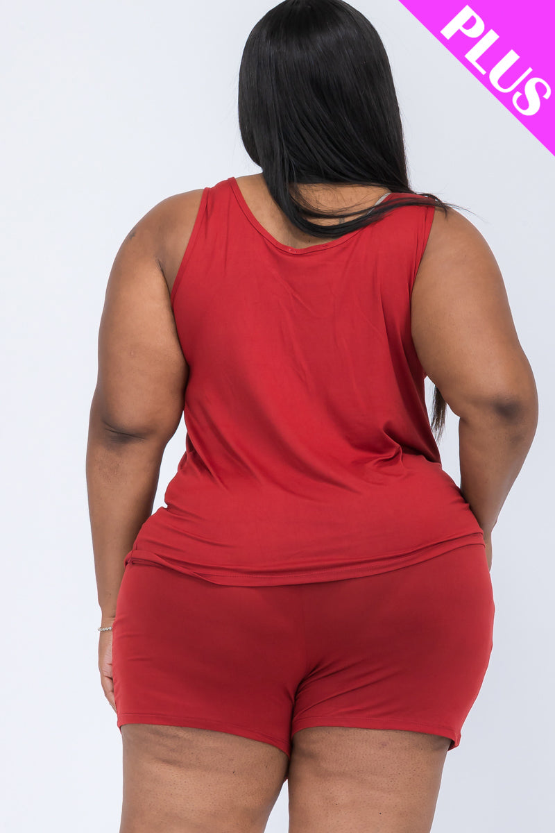 Plus Comfy Tank Top & Shorts Set (CAPELLA)