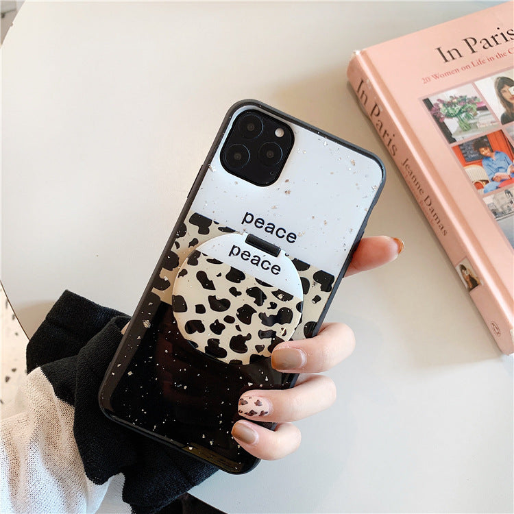 Compatible with Apple , Mirror Holder 8plus Apple X Mobile Phone Case Cute 11pro Leopard Print Application