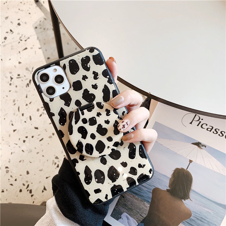 Compatible with Apple , Mirror Holder 8plus Apple X Mobile Phone Case Cute 11pro Leopard Print Application