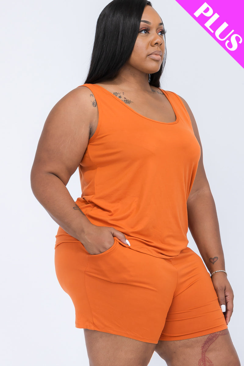 Plus Comfy Tank Top & Shorts Set (CAPELLA)