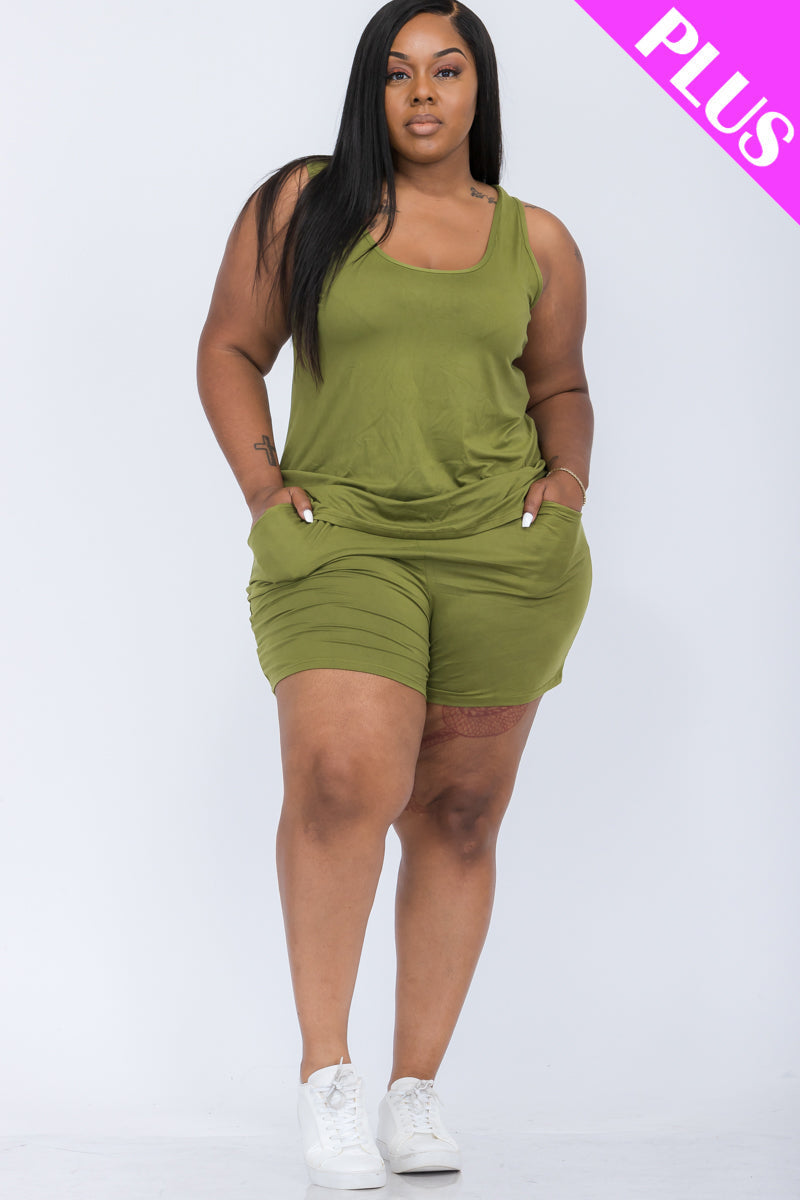 Plus Comfy Tank Top & Shorts Set (CAPELLA)