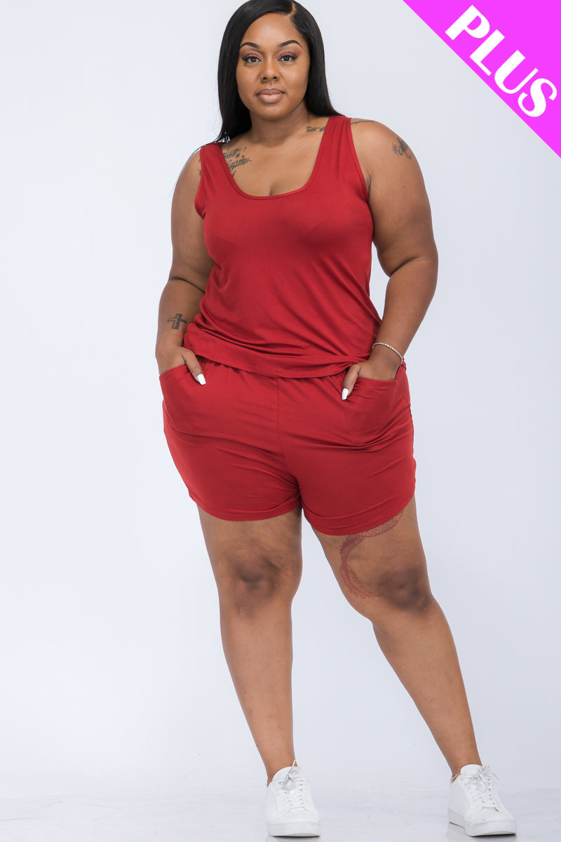 Plus Comfy Tank Top & Shorts Set (CAPELLA)